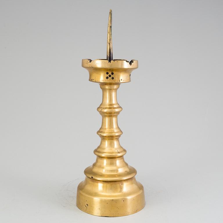 LJUSSTAKE, brons, möjligen 1400-tal.