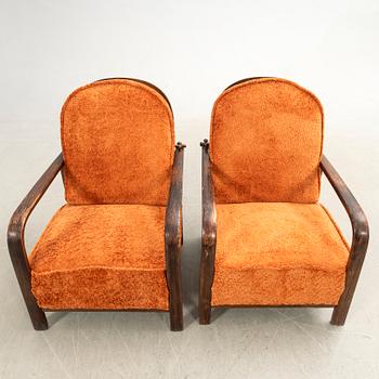 Armchairs, a pair, Art Deco, first half of the 20th century.