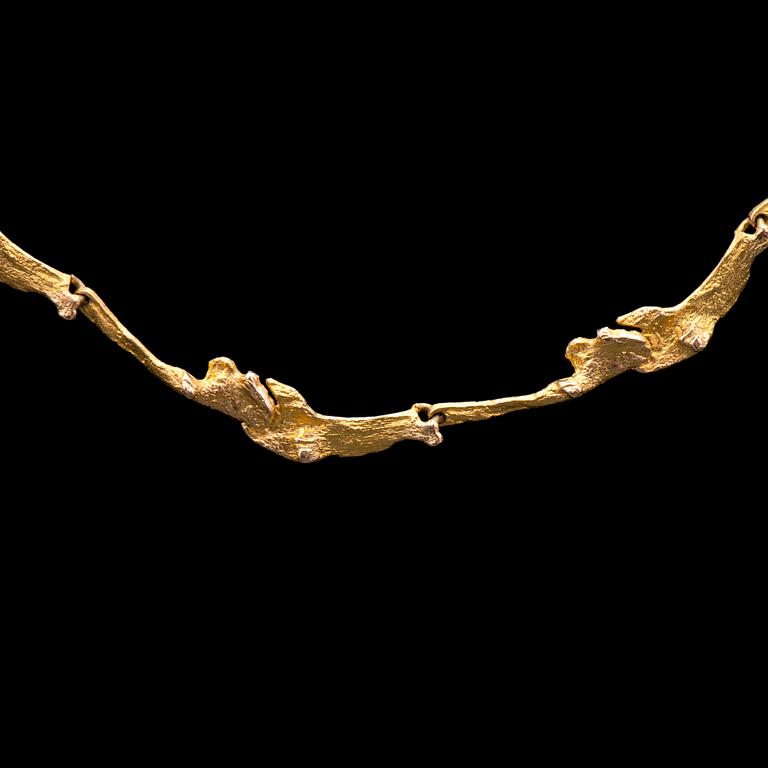 A BJÖRN WECKSTRÖM NECKLACE, "Orchid Psychedelic", 14K gold. Lapponia 1982.