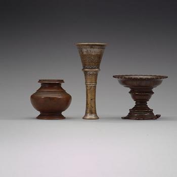 A group of three Hindu ritual objects, 18th Century.