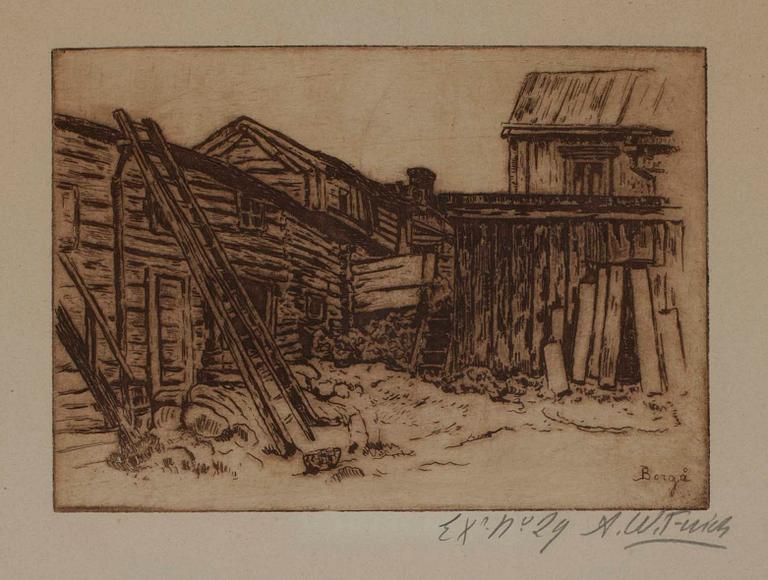 ALFRED WILLIAM FINCH, Borgå, etsning, sign. ex nr 29.