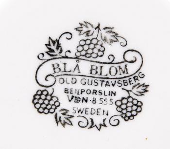 KAFFESERVISDELAR, 13 delar, benporslin, "Blå Blom", Gustavsberg.