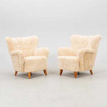 Ilmari Lappalainen, a pair of armchairs from the 1940s/50s, Finland.