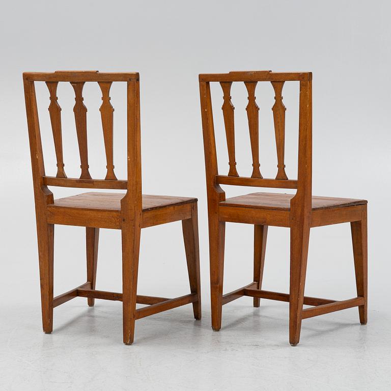 Chairs, a pair, late Gustavian, dated 1840.