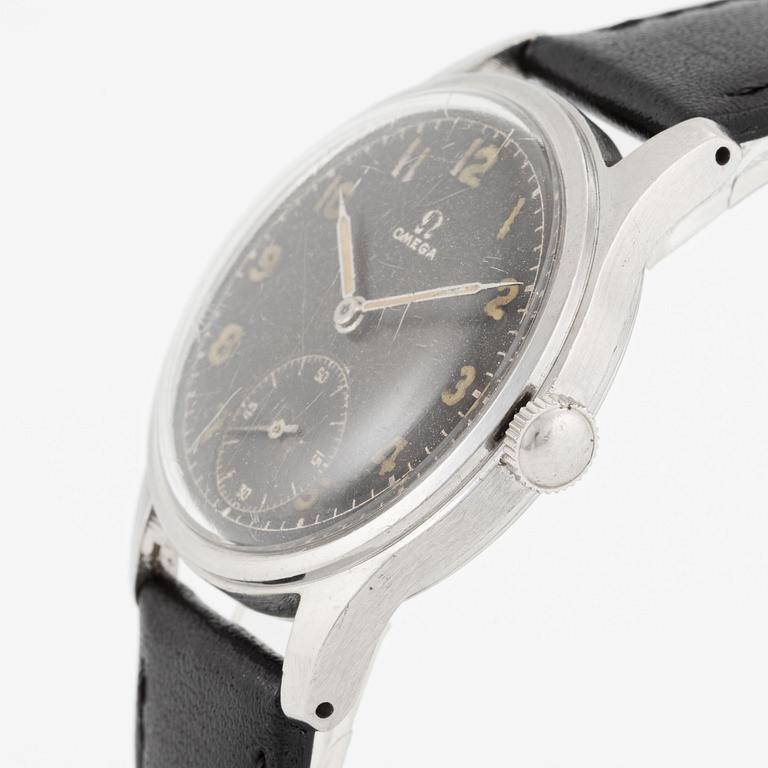 Omega, "Antimagnetisk, Vattentät, Stötskyddad", armbandsur, 35 mm.