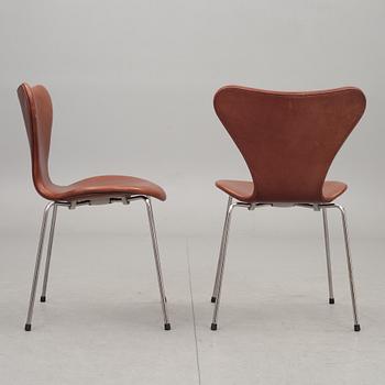 STOLAR, 6 st, "Sjuan", Arne Jacobsen, Fritz Hansen, 1900-tal.