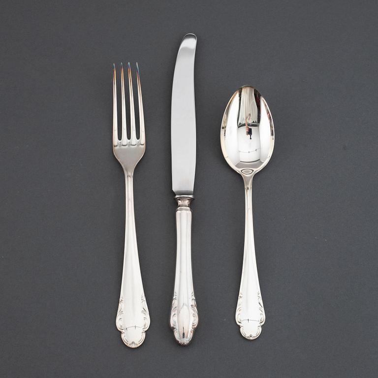 A model 'haga' silver cutlery, marked JLH, second half of the 20th century (37 pieces).