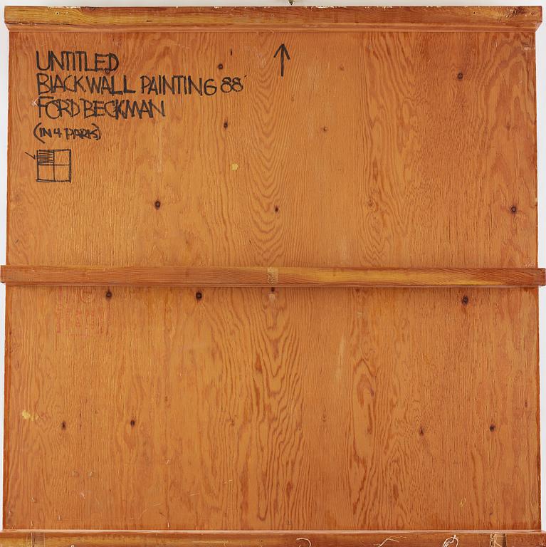 FORD BECKMAN, Polyptych, mounted canvas. Signed Ford Beckman and dated 88 on verso.