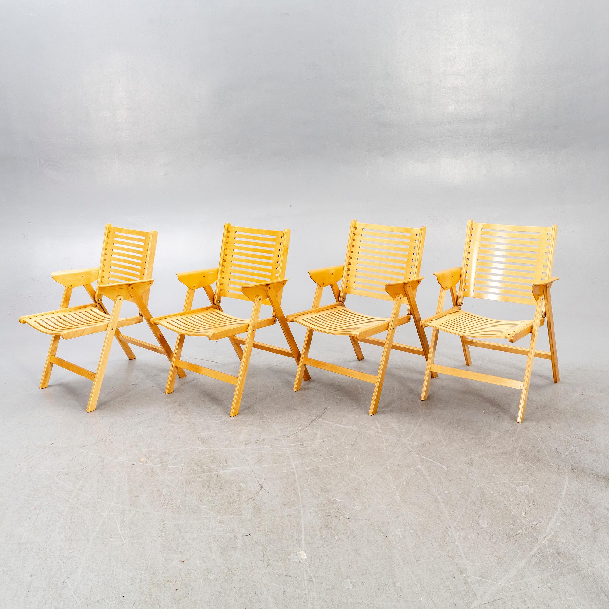 Niko Kralj, four foldable 'Rex' chairs, second half of the 20th century.