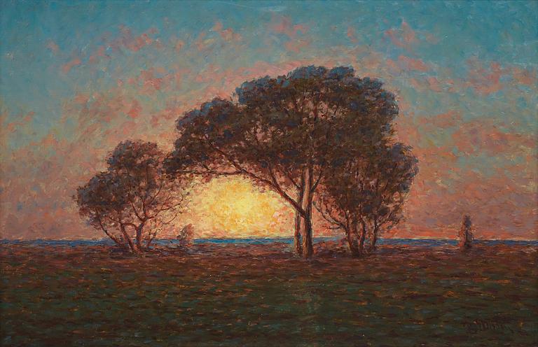 Per Ekström, Landscape with setting sun.