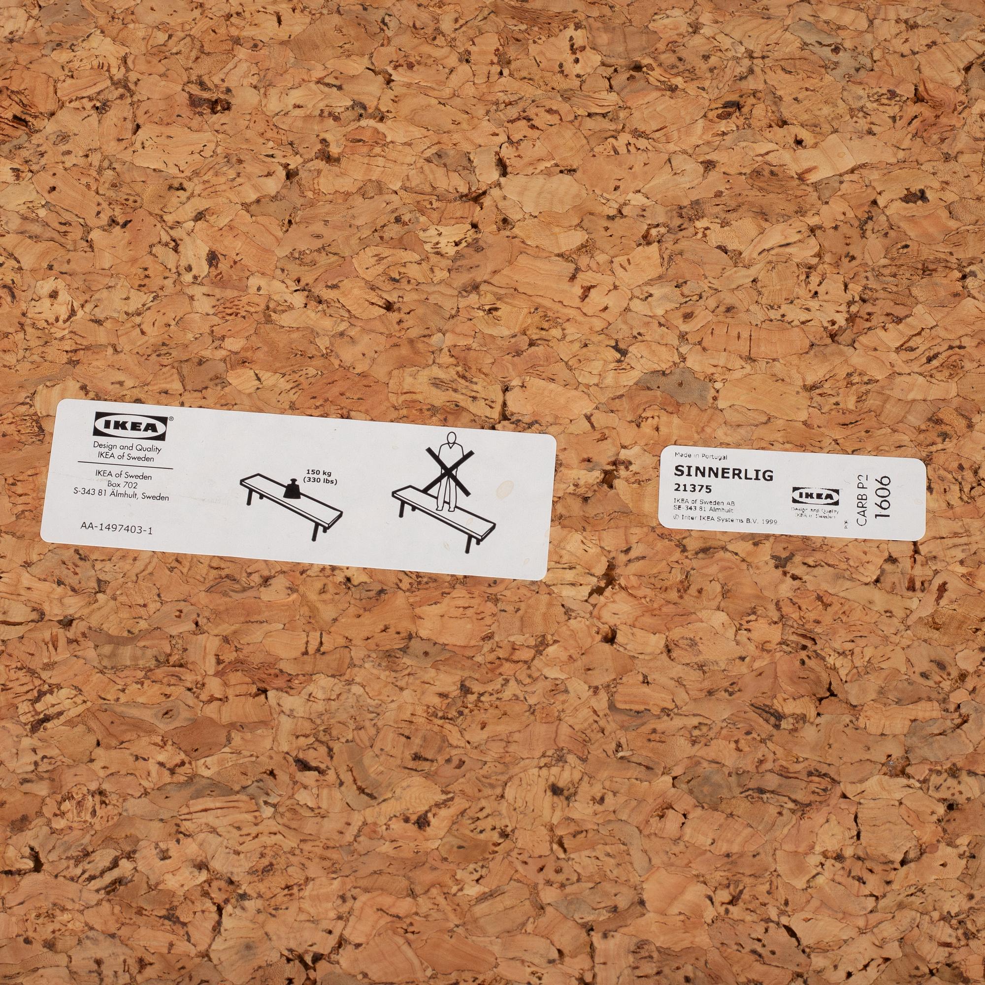 Ilse Crawford, two cork benches, model 'Sinnerlig' for IKEA.