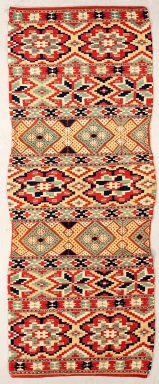 Bänkalängd Södra Skåne rölakan sent 1800-tal, ca 208x59 cm.