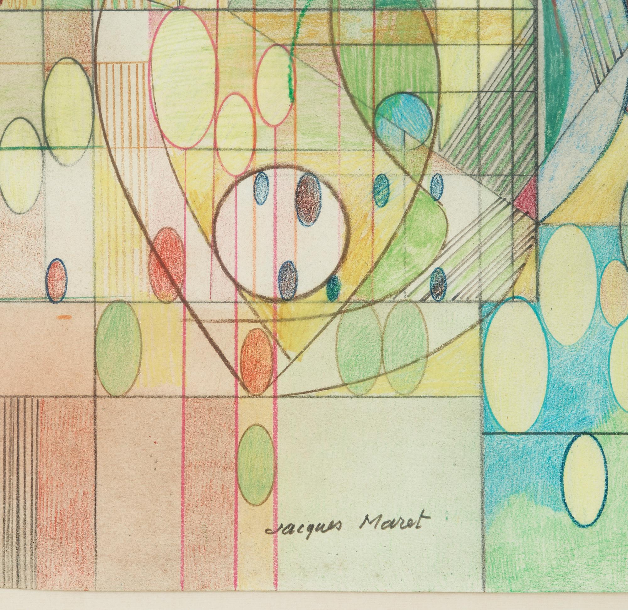 JACQUES MARET, mixed media. Signed.