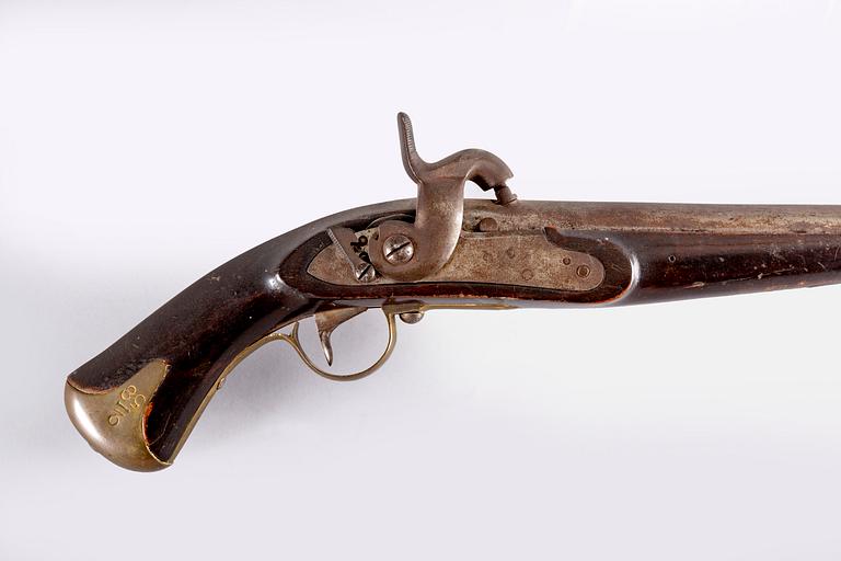 A Swedish cavalry percussion pistol, 1820-1849 pattern.