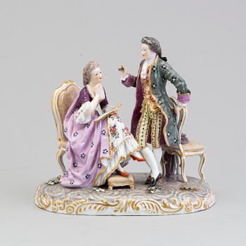 A Ludwigsburg porcelain figurine Rococo group, 18 th century, with stamp.