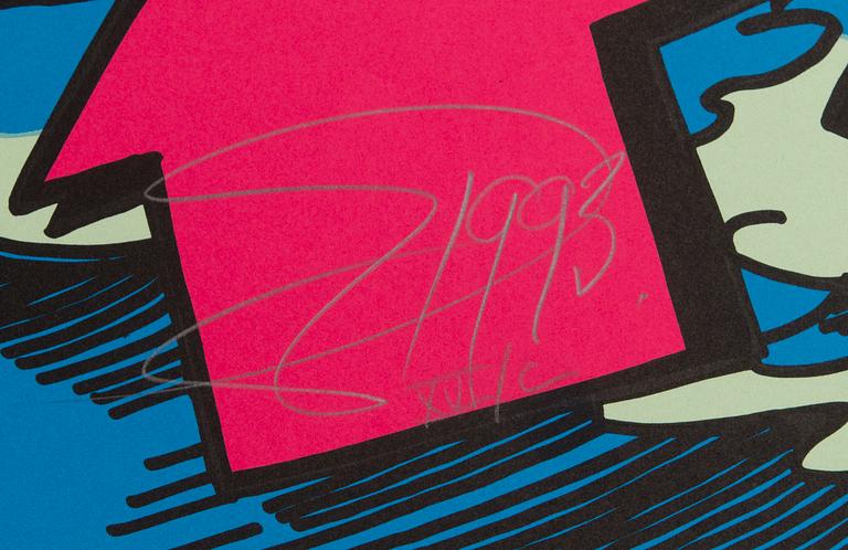 ERRÓ   GUDMUNDUR GUDMUNDSSON, serigrafia, signeerattu ja päivätty 1993, numeroitu XVI/C.