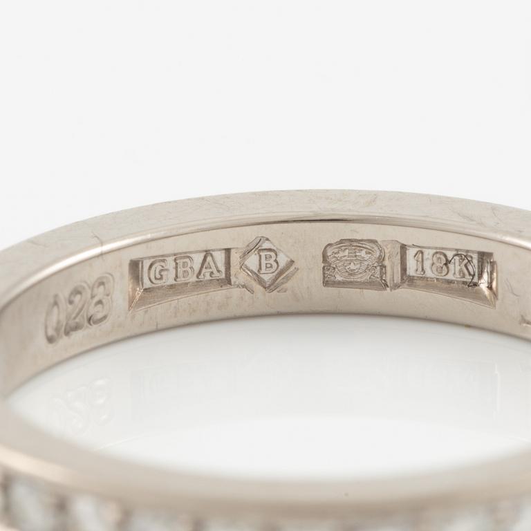 Ring, half eternity, 18K white gold set with brilliant-cut diamonds 0.28 ct according to engraving.