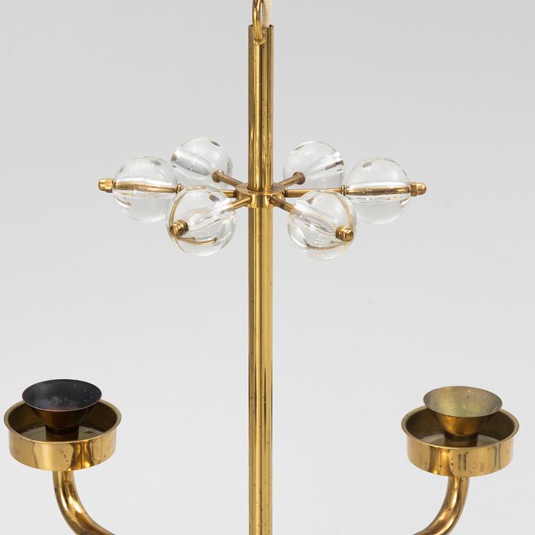 Erik Höglund, a brass ceiling lamp, Eriksmåla, Sweden, 1960's. Provenance Sven Lundh.