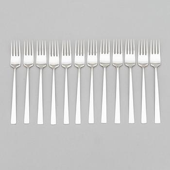 Bertel Gardberg, Bestickuppsättning, 60 delar, silver (916), "Birgitta", Hopeatehdas oy, Helsingfors 1956-1961.