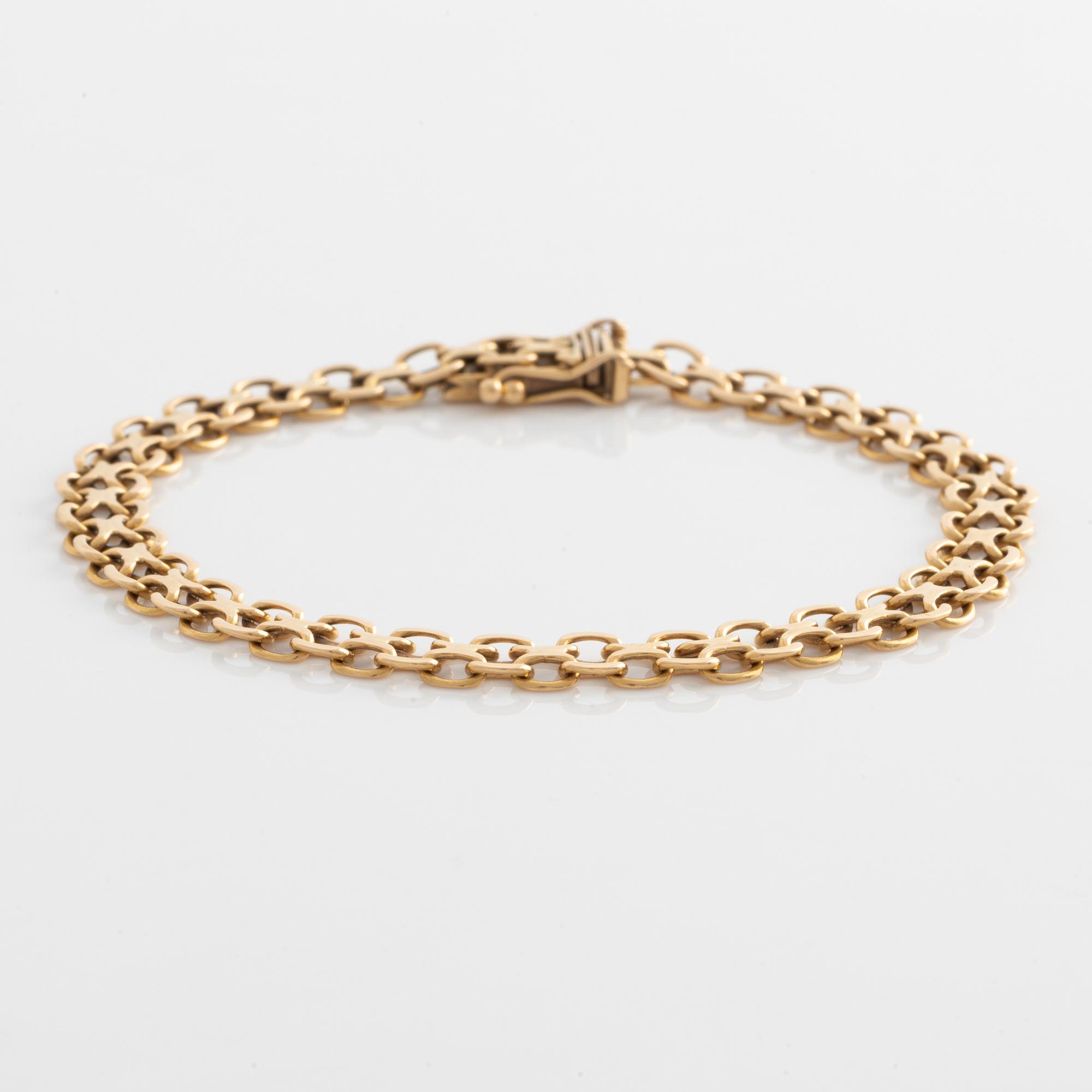 Armband 18K guld, X-länk.