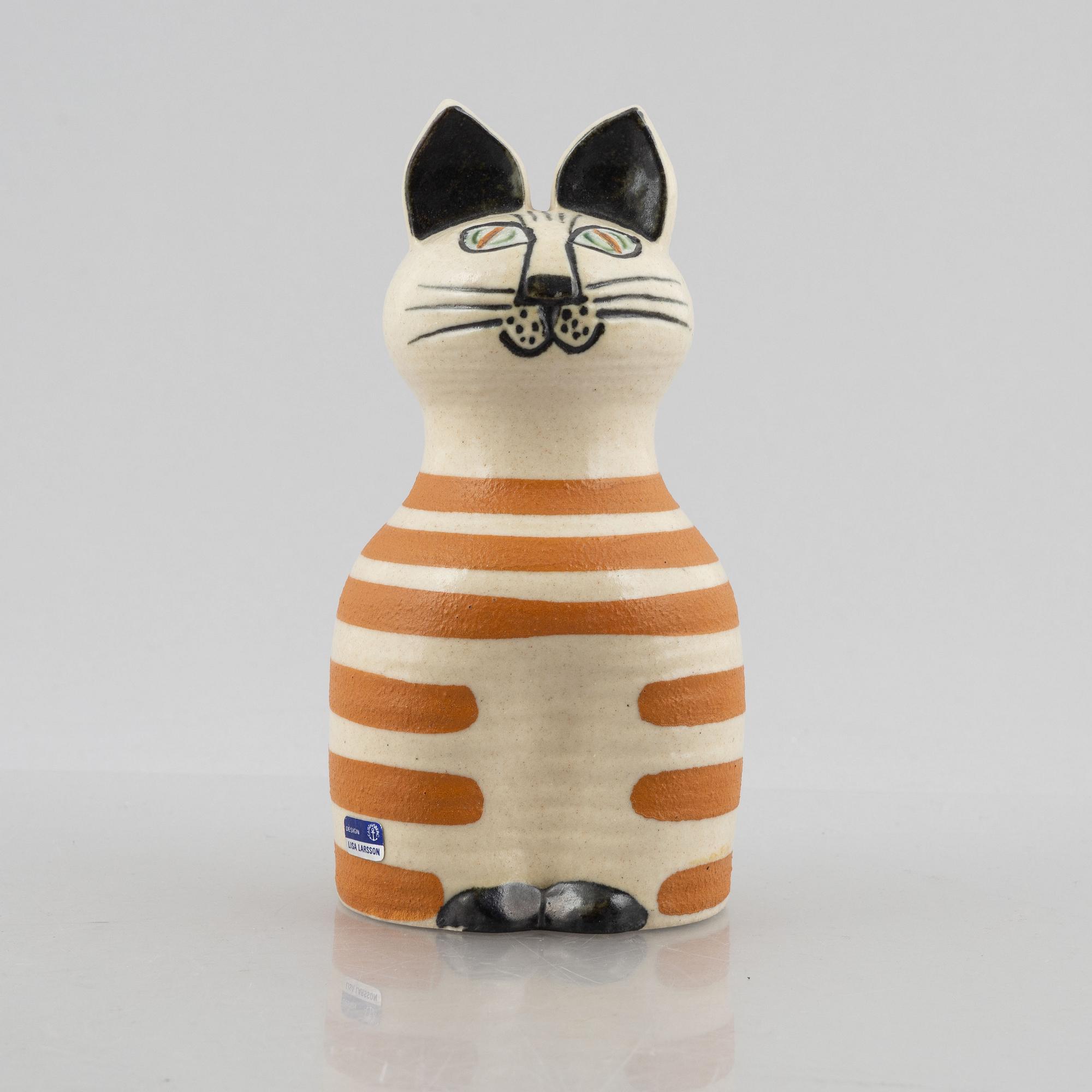 Lisa Larson, figurin, stengods, "Mellanstor katt", ur serien "Tripp, trapp, trull", Gustavsberg.