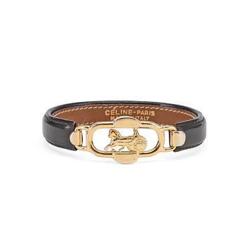 468. CÉLINE, a black leather bracelet.