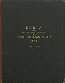 KARTA ÖVER DE CENTRALA DELARNA AV STOCKHOLMS STAD"A.E. PÅHLMAN NILS HANZON. 1930.