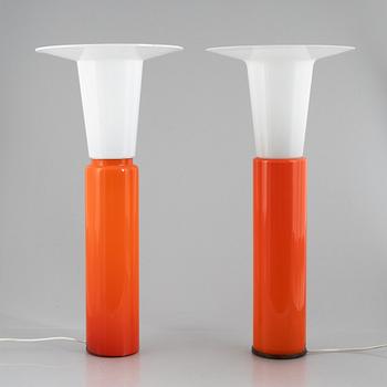 Uno & Östen Kristiansson, a pair of table lamps, Luxus, Viitsjö, second half of the 20th century.