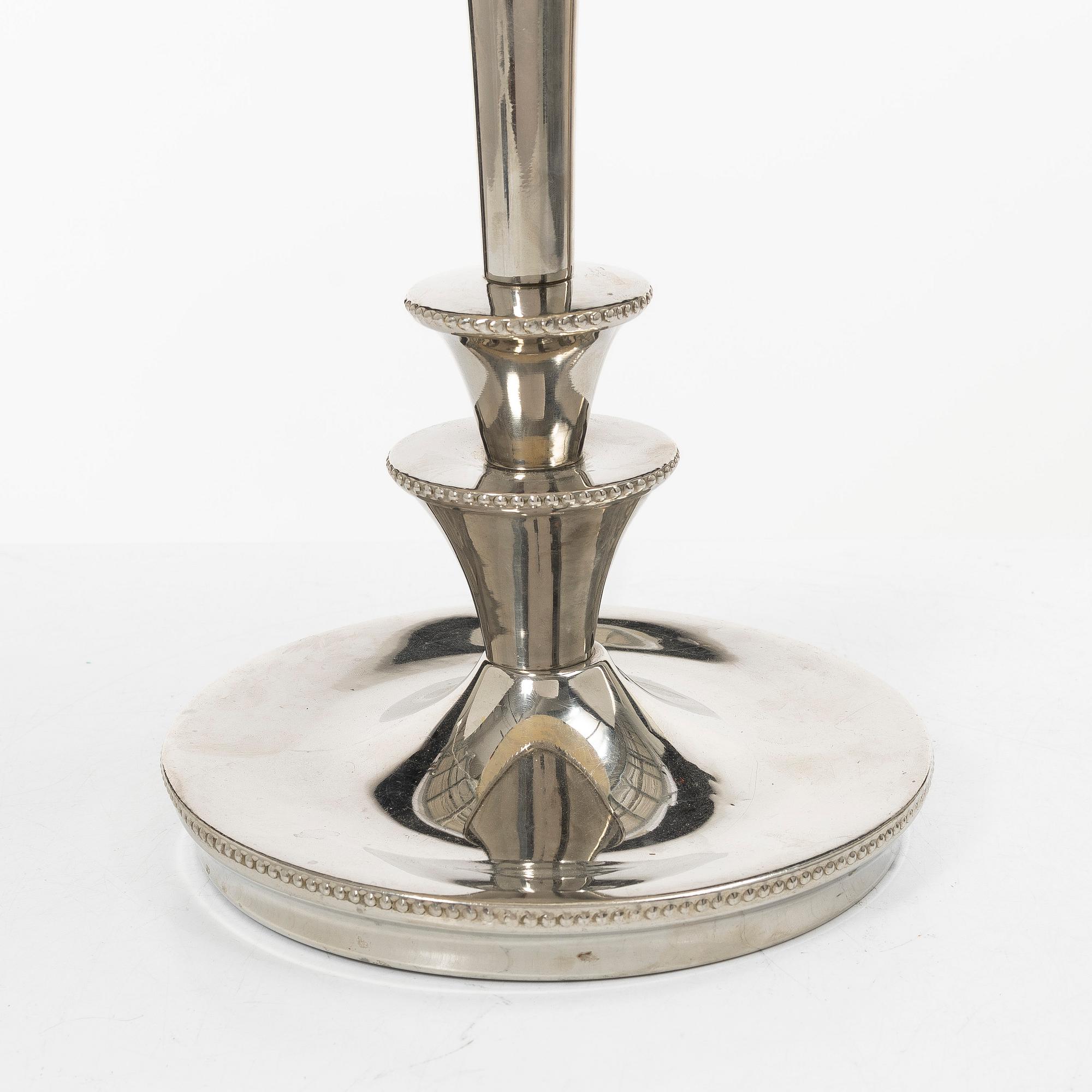 A silver plated table lamp, first half of the 20th century.