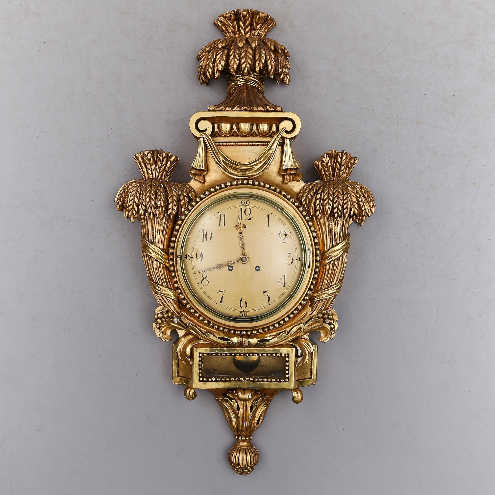 VÄGGPENDYL, gustaviansk stil, 1900-talets första hälft.