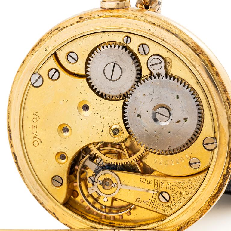 Omega, pocket watch, hunter case, 52 mm.