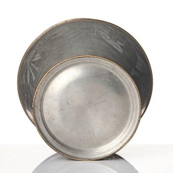 Tyra Lundgren, a rare pewter bowl model "630", Firma Svenskt Tenn, Stockholm 1931.