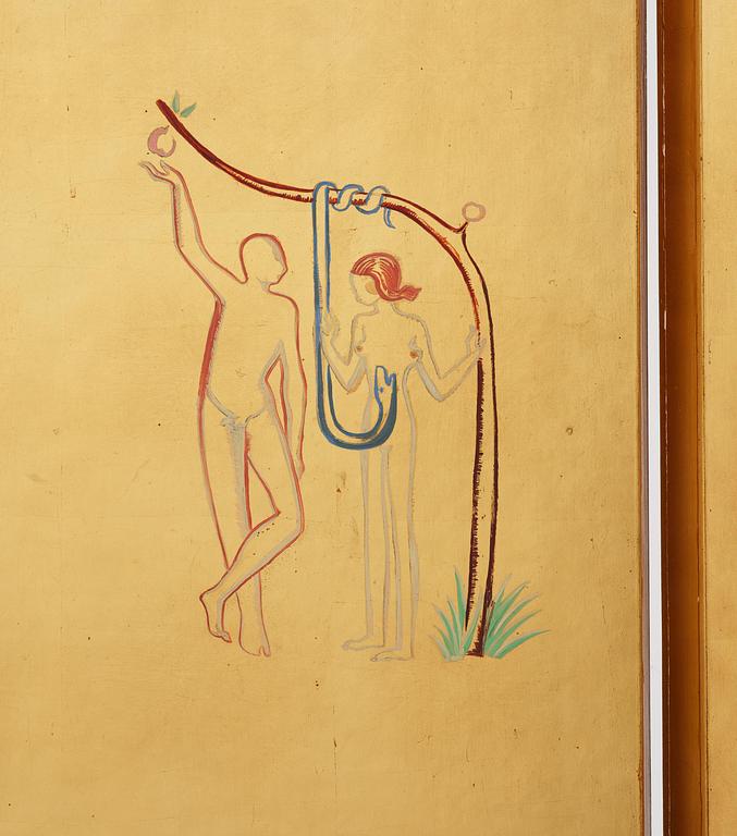 Einar Luterkort, a unique Swedish Grace folding screen, 1930s.