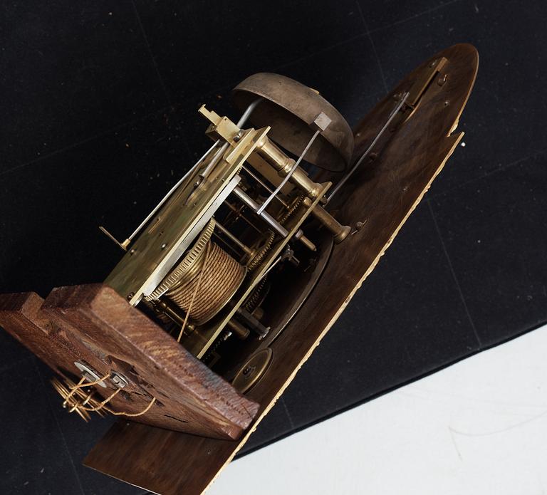 An English 18th century black painted longcase clock by John Ellicott.