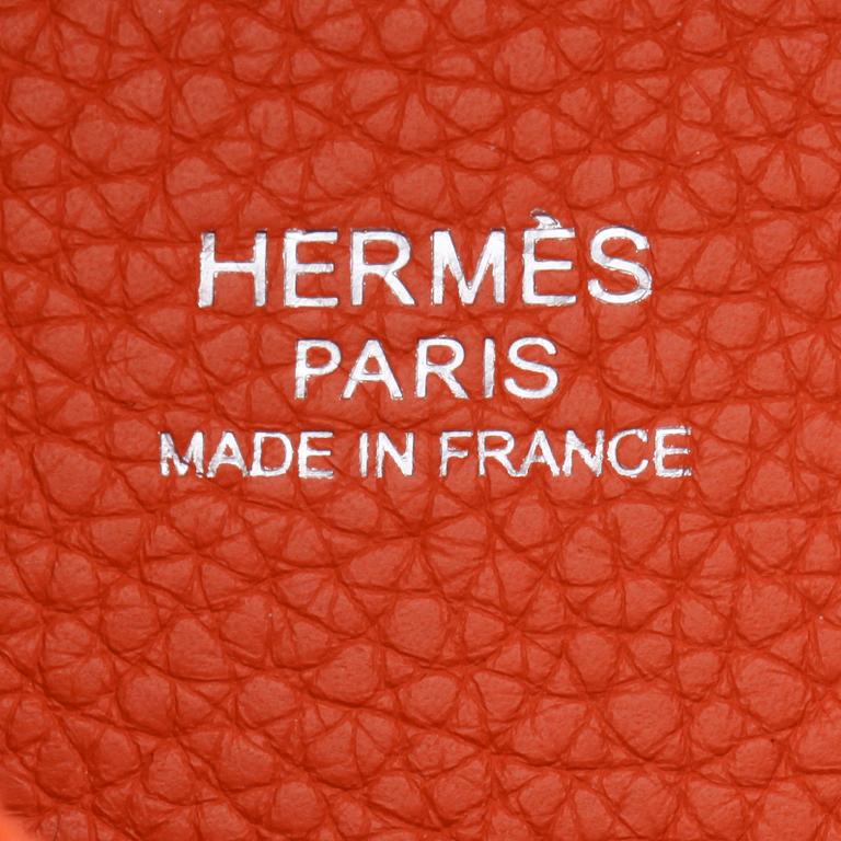 HERMÈS, a orange leather handbag, "Picotin lock".