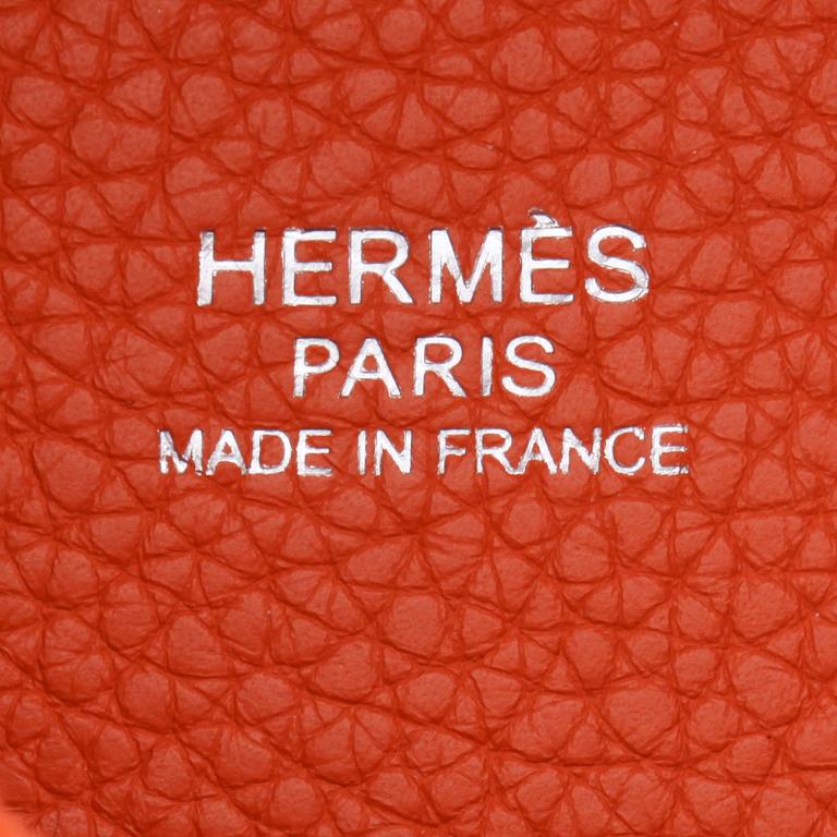 HERMÈS, a orange leather handbag, "Picotin lock".