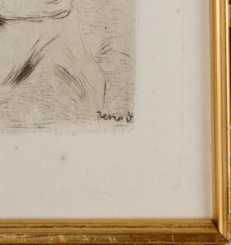 PIERRE-AUGUSTE RENOIR, etsning, 1892, postumt avdrag, signerad i plåten.