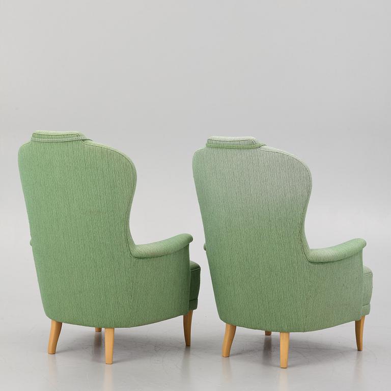 Carl Malmsten, a pair of jubilee edition "Farmor" armchairs, O.H.Sjögren, 2006.