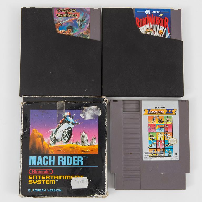 A collection of 16 Nintendo 8-bit games, Bersala, 1980/90s.