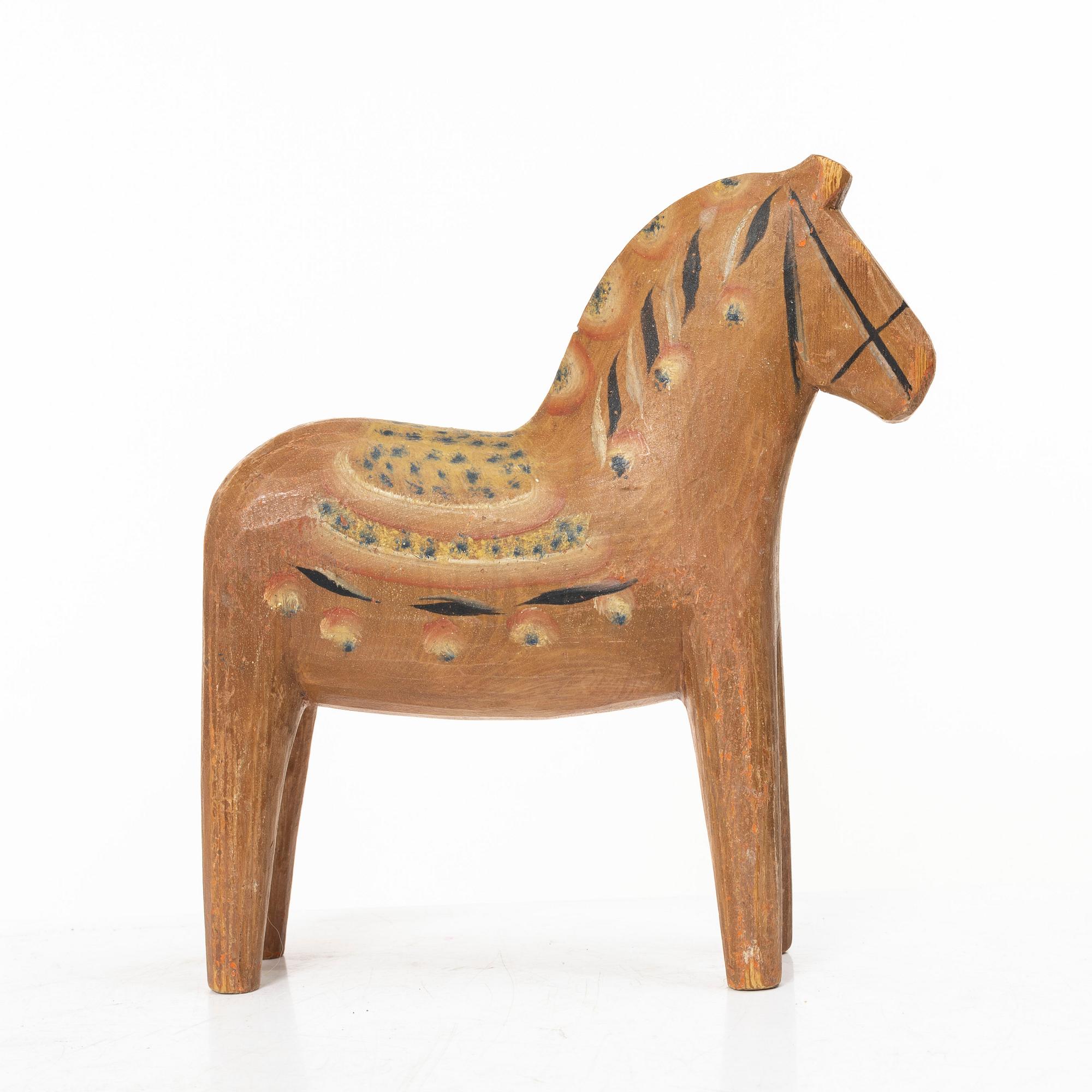 Dala horse, folk art, attributed to Erik Svensk, Bergkarlås, circa 1910-15.