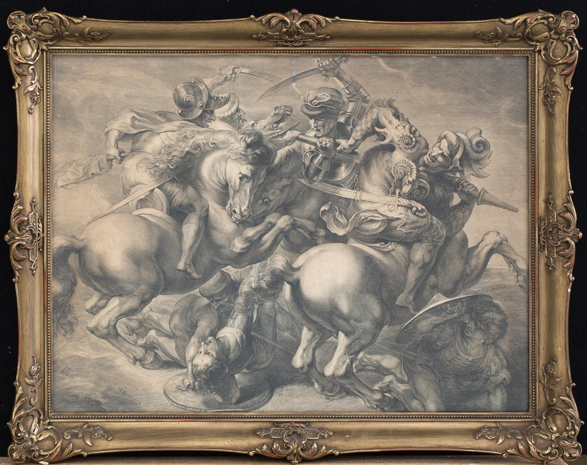 GÉRARD I EDELINCK, engraving on paper, circa 1660, after Peter Paul Rubens after Leonardo da Vinci. Signed in the plate.