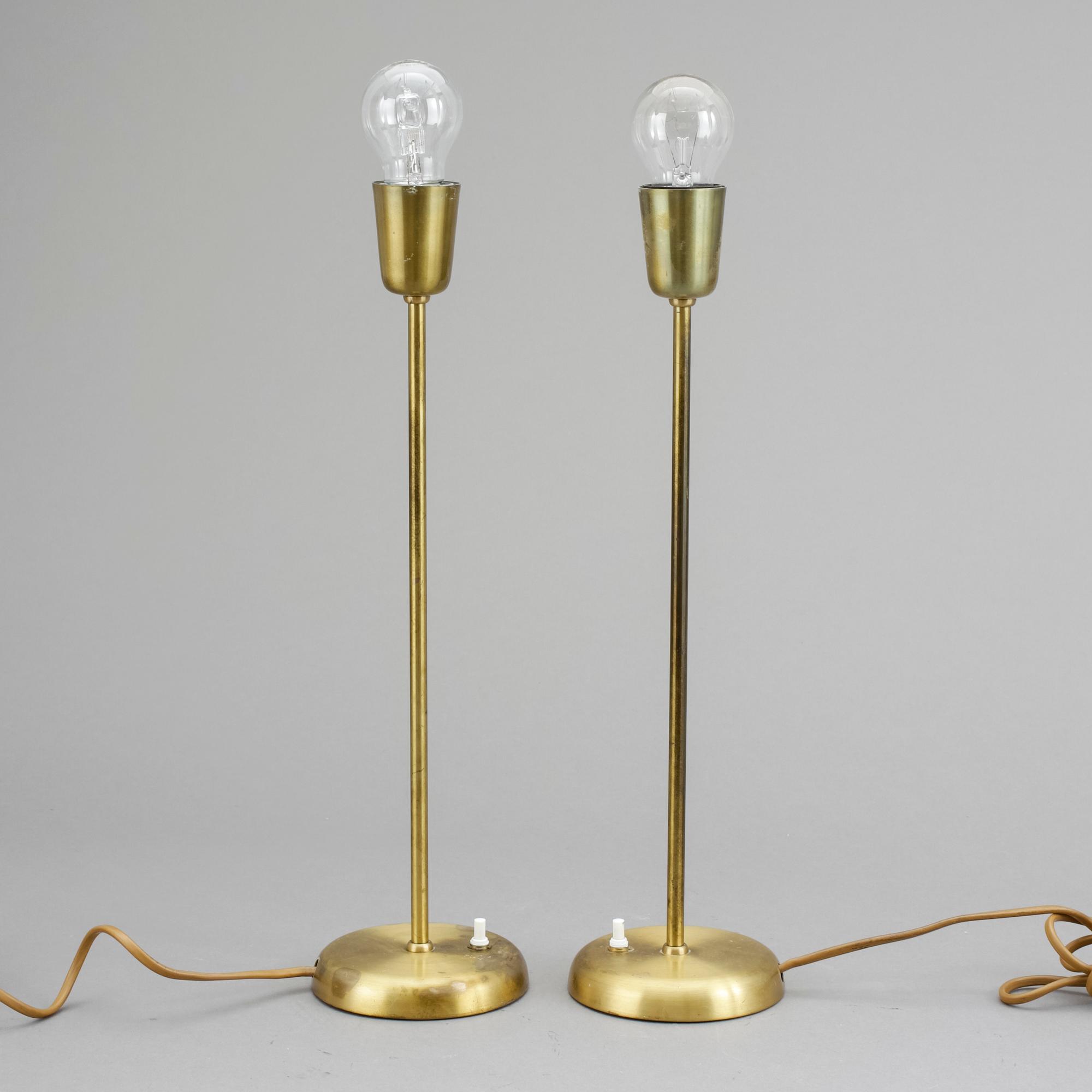 BORDSLAMPOR, ett par, Einar Bäckström, 1940/50-tal.