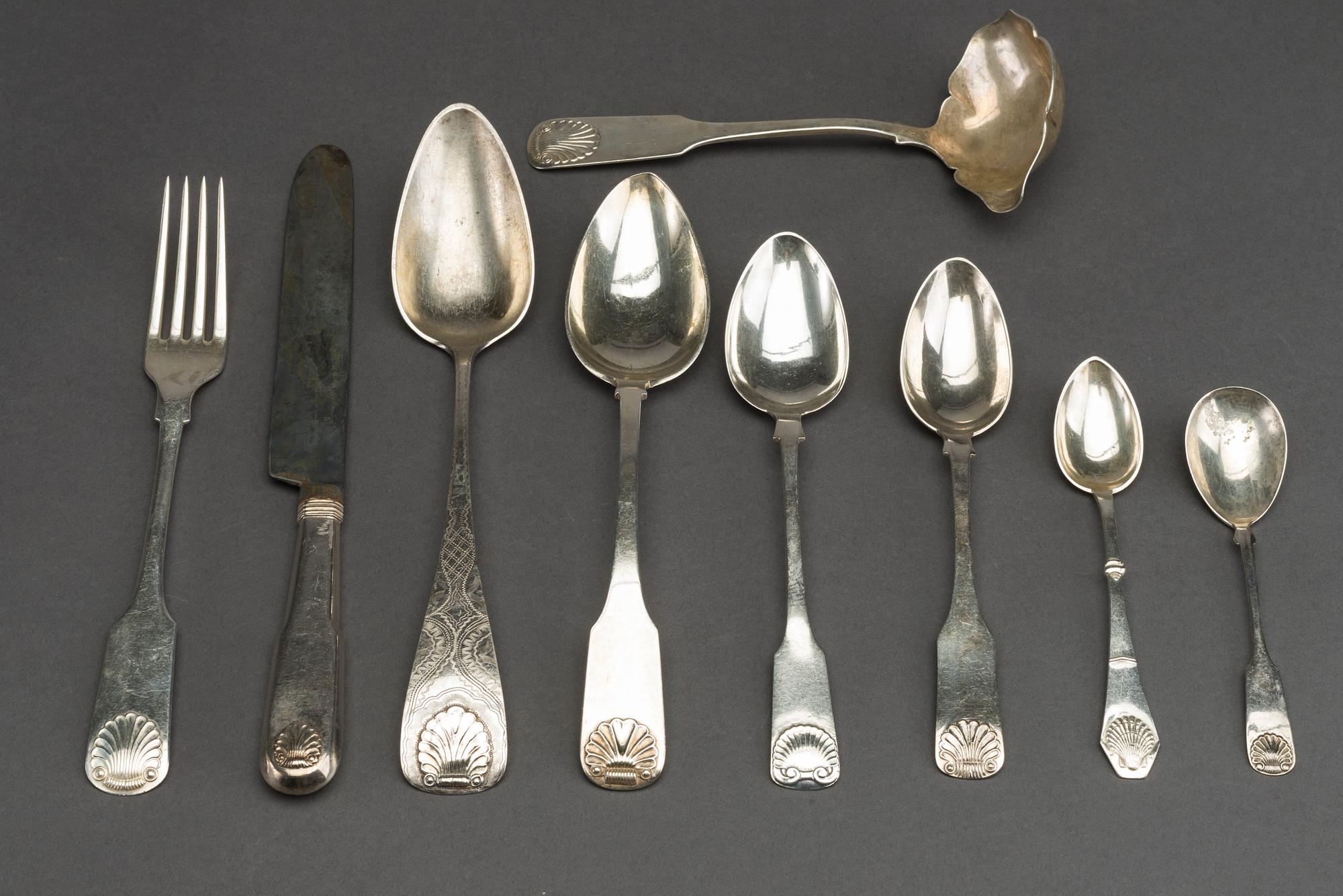 A set of 47 pcs silver cuttlery, 19/20th century,