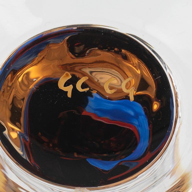 Gunnar Cyrén, snapsglas, 8 st, sk djävulsglas, "Nobel", Orrefors.