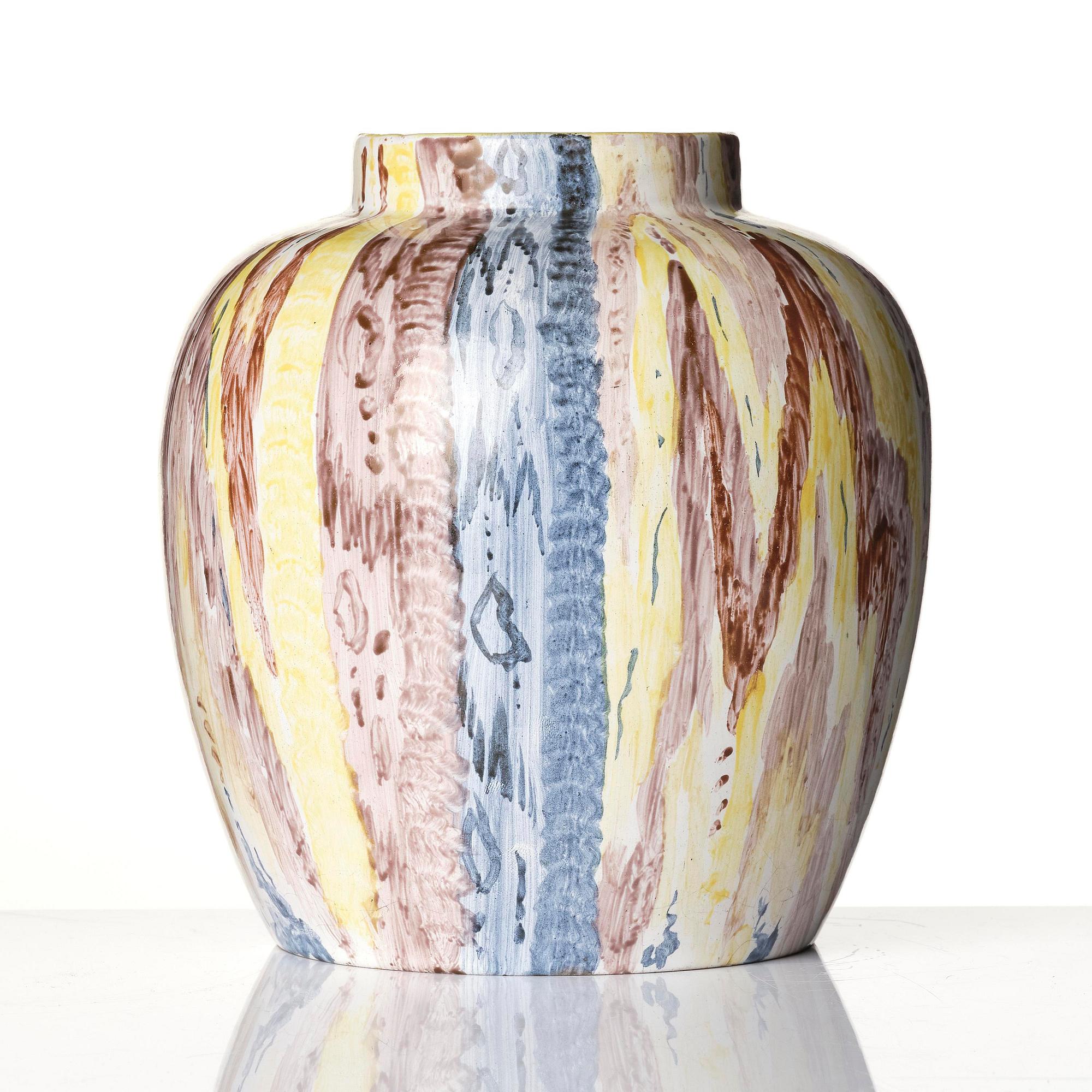 A Swedish faience 'trompe-l'œil' jar, Marieberg, 1758-66.