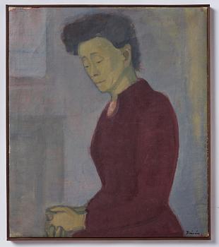 Vera Frisén, oil on relined canvas, signed.