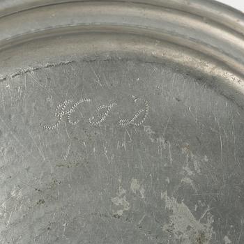 Tin objects, six pieces, Sweden, 18th-19th century.