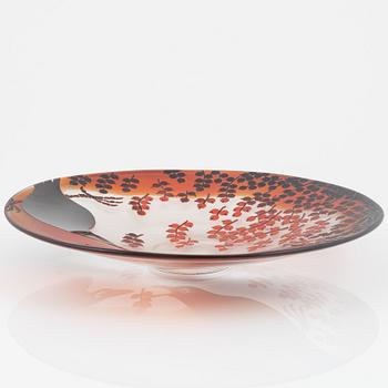 Paul Hoff, a glass dish, Kosta.