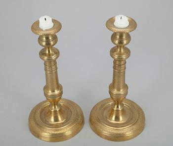 LJUSSTAKAR, ett par, brons, 1800-talets mitt.
