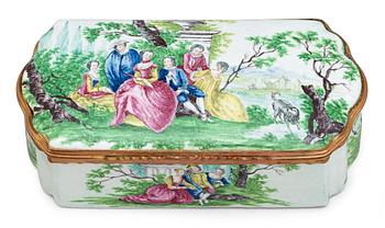 A Rococo 18th century enamelled snuff-box.